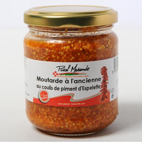 Moutarde à l'ancienne au coulis de piment d'Espelette