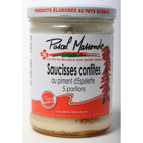 Saucisses confites au piment d'Espelette