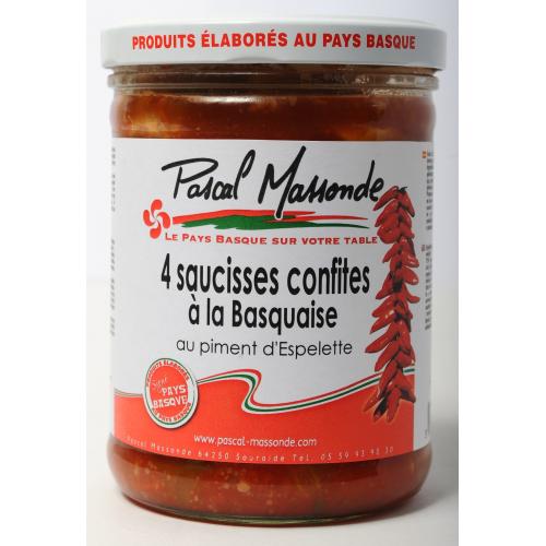 4 Saucisses Confites à la Basquaise - Verrine 750g